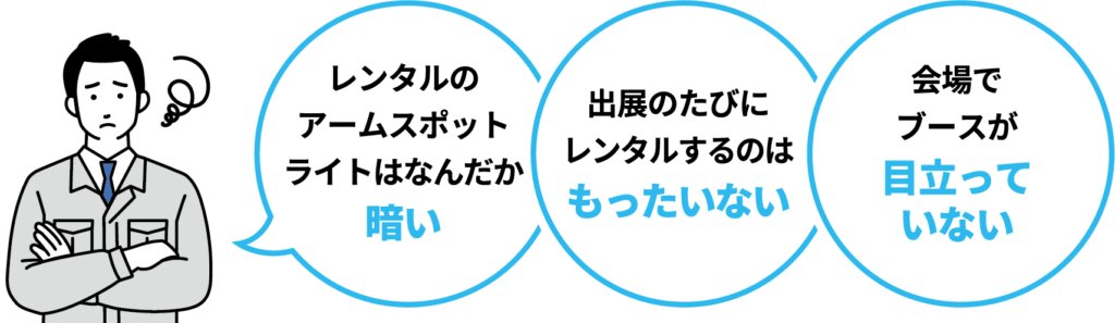 展示会でこんなお困りごとありませんか
